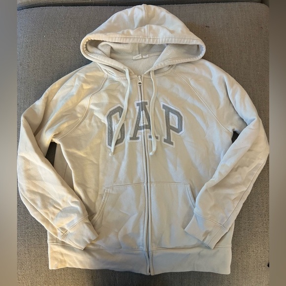 GAP Beige Zip-Up Hoodie - Picture 6 of 6